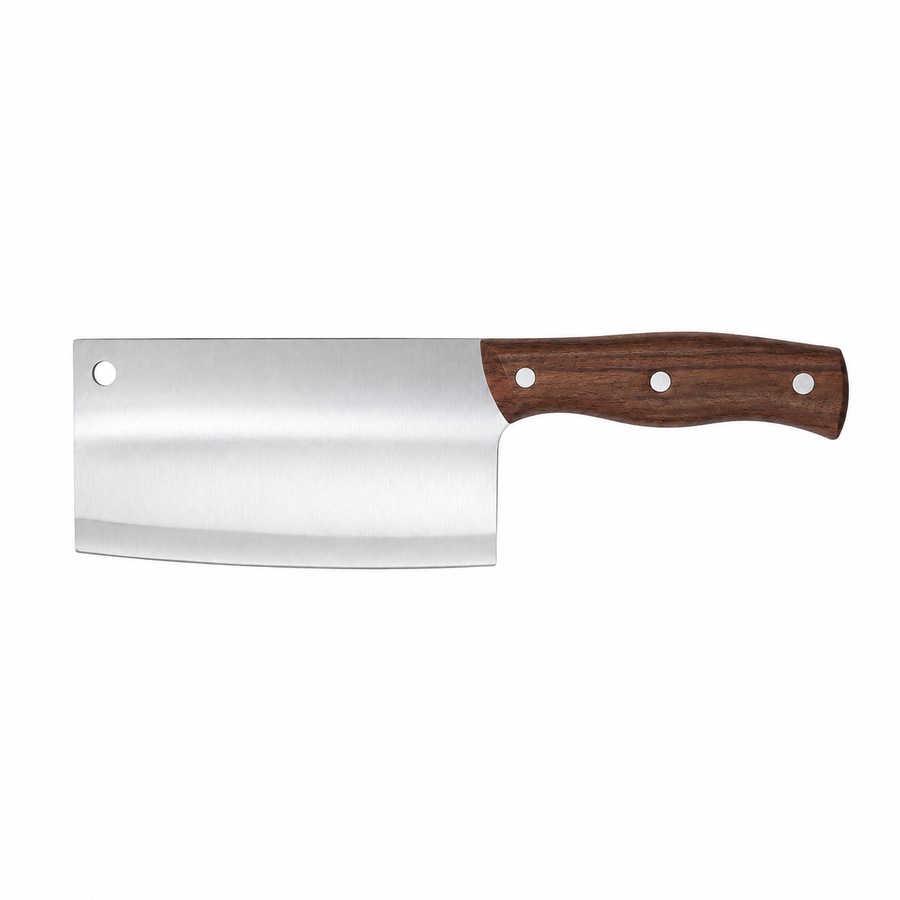 HACHA DE COCINA / PARRILLERA CON MANGO DE MADERA